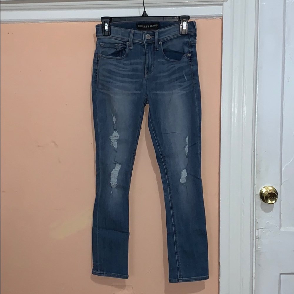 Express Distressed Cropped Legging